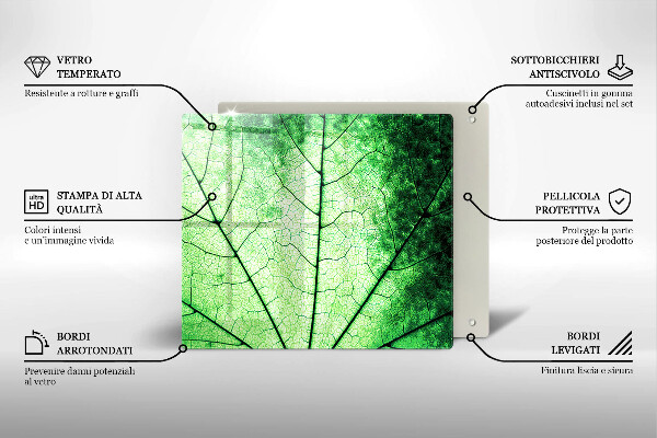 Protection plaque induction Feuille de veine décorative