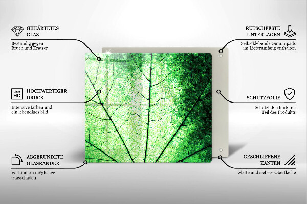 Protection plaque induction Feuille de veine décorative