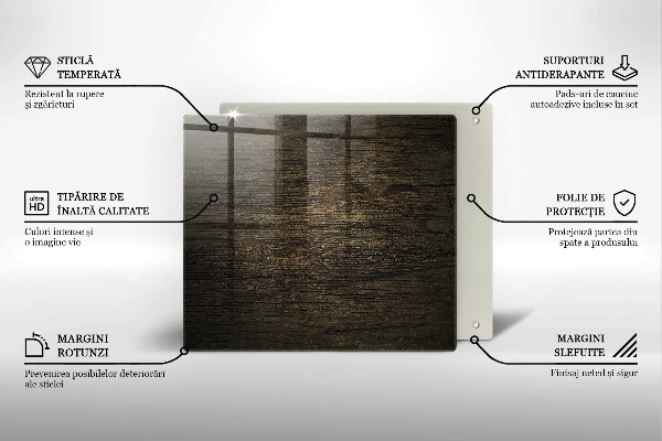 Protection plaque induction Texture d'écorce de bois