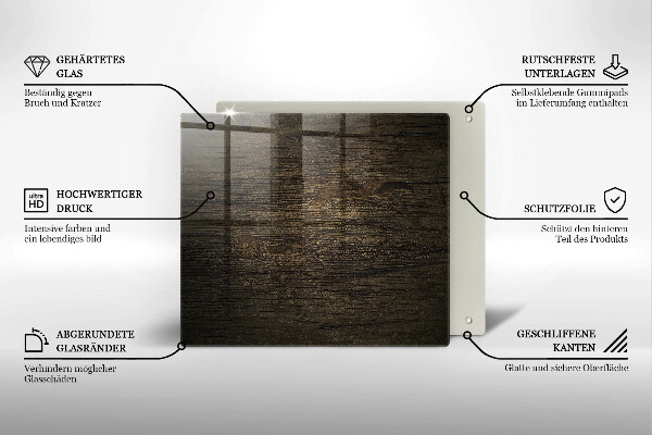 Protection plaque induction Texture d'écorce de bois