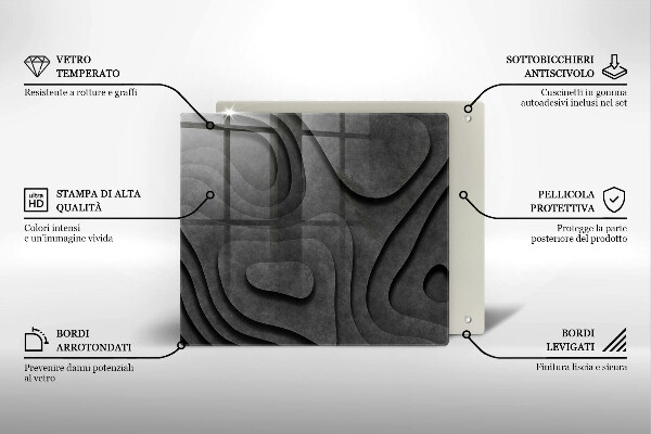 Protection plaque induction Formes de pierre 3D