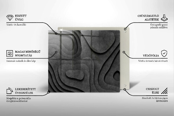 Protection plaque induction Formes de pierre 3D