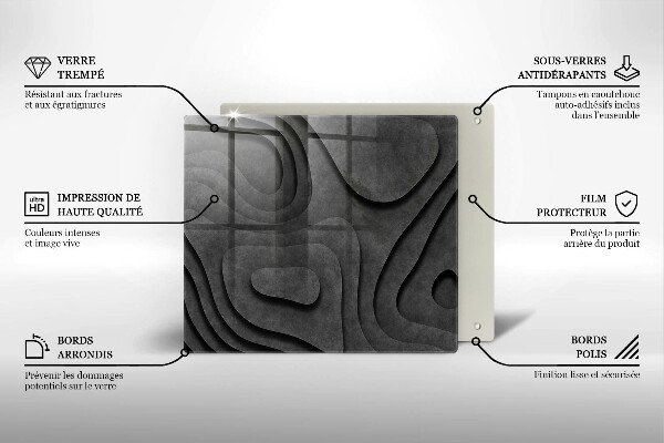 Protection plaque induction Formes de pierre 3D