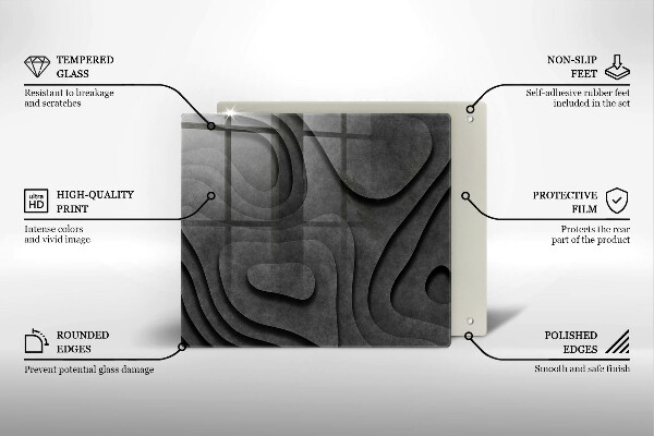 Protection plaque induction Formes de pierre 3D