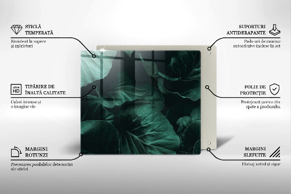 Protection plaque induction Feuilles sombres et sauvages