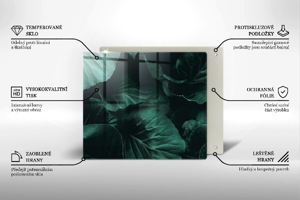 Protection plaque induction Feuilles sombres et sauvages