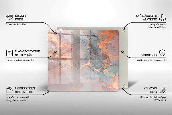 Protection plaque induction Marbre avec de l'or