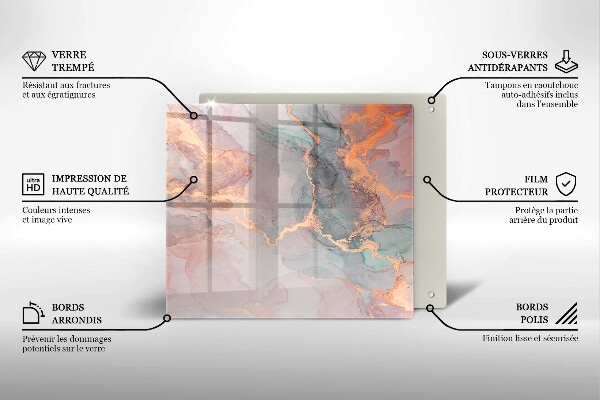 Protection plaque induction Marbre avec de l'or