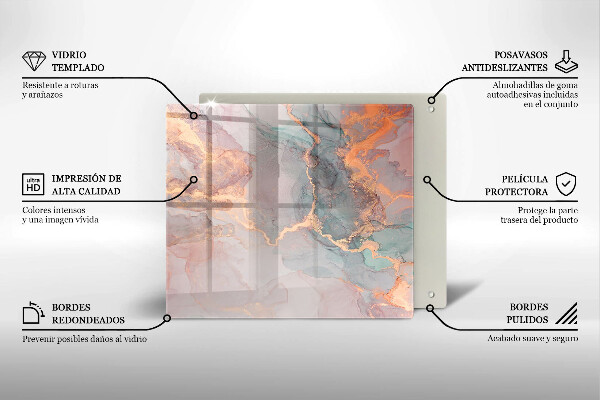 Protection plaque induction Marbre avec de l'or