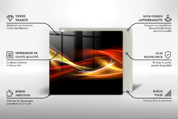 Protection plaque induction Fumée et lumière abstraites