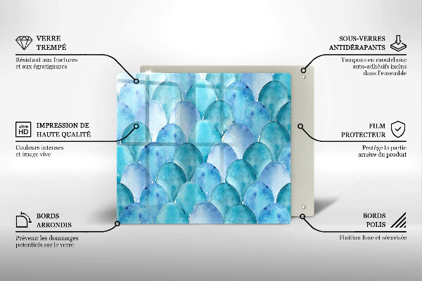 Protection plaque induction Écailles d'aquarelle