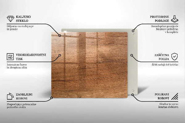 Protection plaque induction Texture du bois