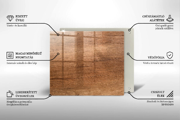 Protection plaque induction Texture du bois