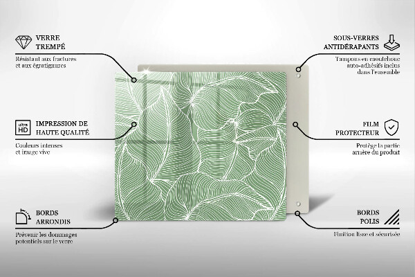 Protection plaque induction Feuilles linéaires