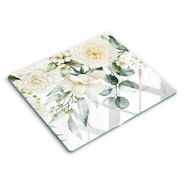 Protection plaque induction Fleurs aquarelles