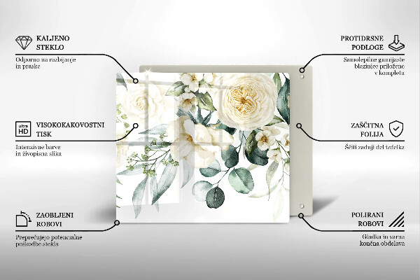 Protection plaque induction Fleurs aquarelles