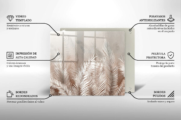 Protection plaque induction Feuilles de végétation bohème