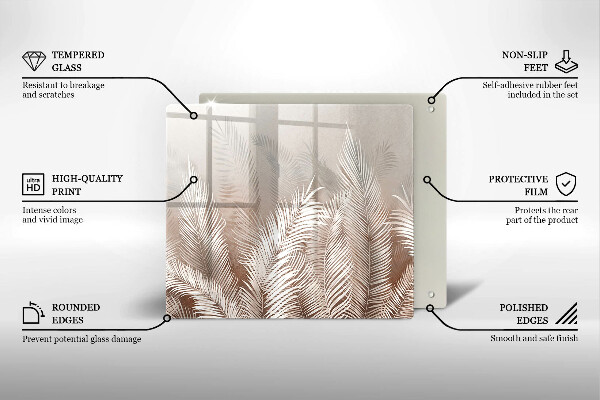 Protection plaque induction Feuilles de végétation bohème