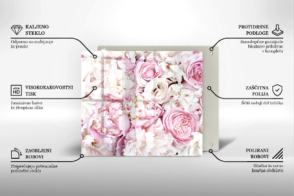 Protection plaque induction Bouquet de pivoines