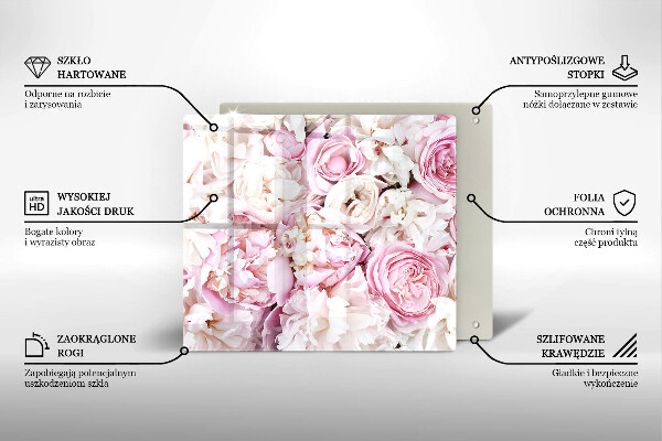 Protection plaque induction Bouquet de pivoines