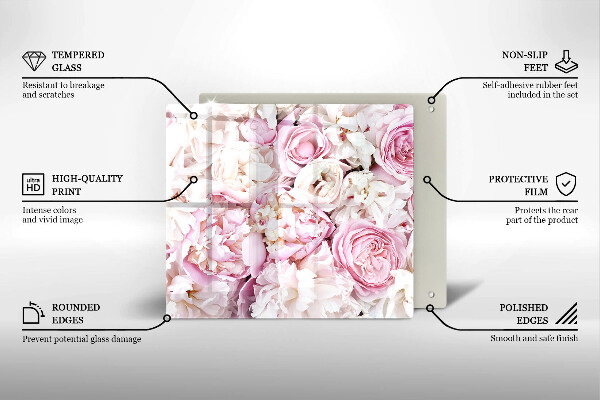 Protection plaque induction Bouquet de pivoines