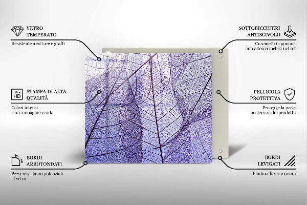 Protection plaque induction Feuilles veinées