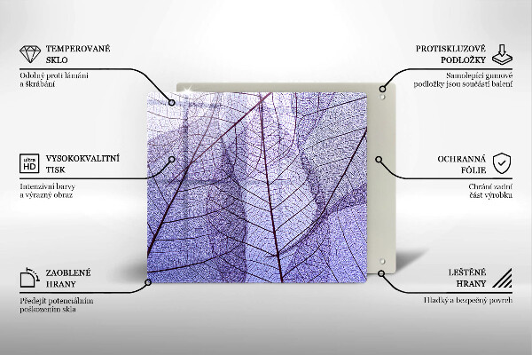 Protection plaque induction Feuilles veinées