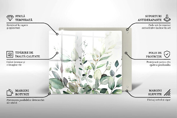 Protection plaque induction Plantes aquarelles