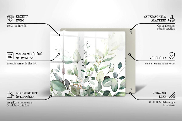 Protection plaque induction Plantes aquarelles