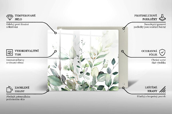 Protection plaque induction Plantes aquarelles