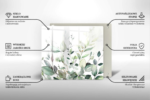 Protection plaque induction Plantes aquarelles