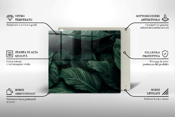 Protection plaque induction Feuilles sombres