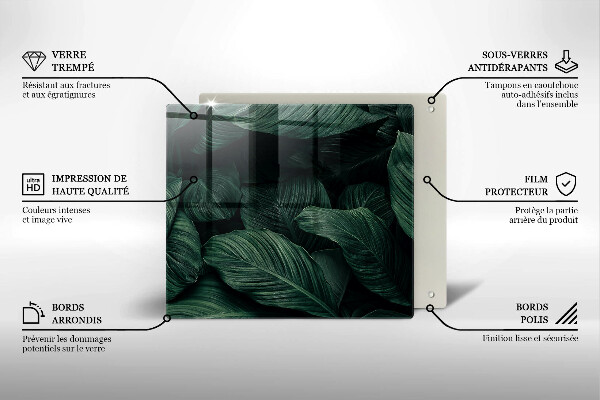 Protection plaque induction Feuilles sombres