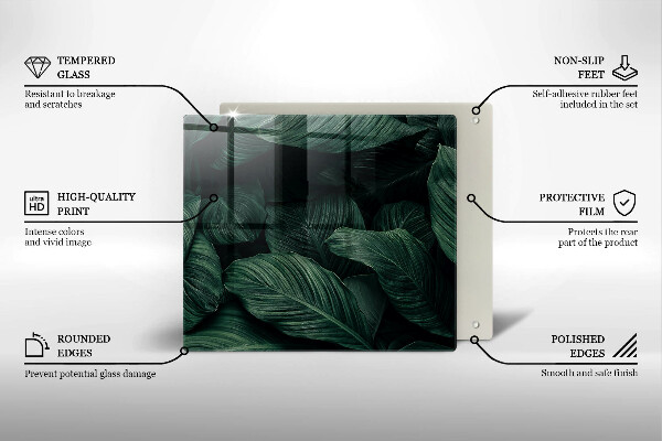 Protection plaque induction Feuilles sombres