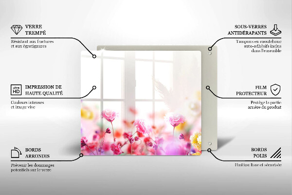 Protection plaque induction Prairie fleurie