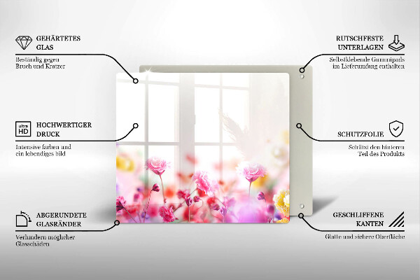 Protection plaque induction Prairie fleurie