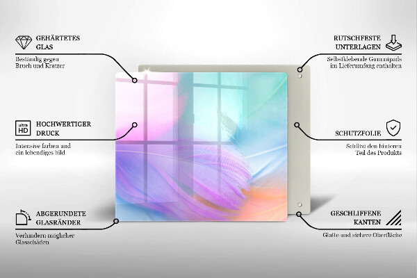 Protection plaque induction Plumes pastels