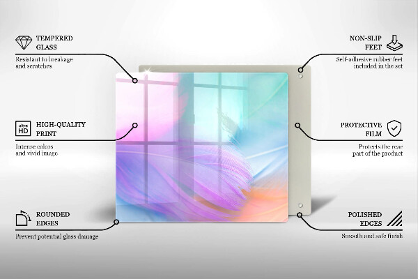 Protection plaque induction Plumes pastels