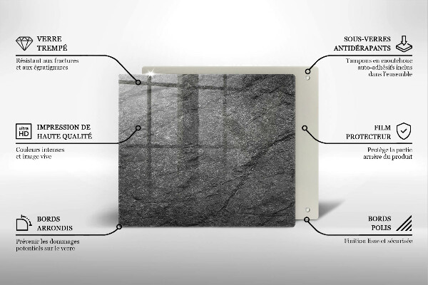 Protection plaque induction Texture de pierre
