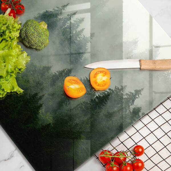 Protection plaque induction Paysage forestier brumeux