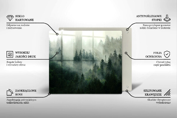 Protection plaque induction Paysage forestier brumeux