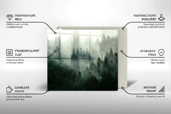 Protection plaque induction Paysage forestier brumeux