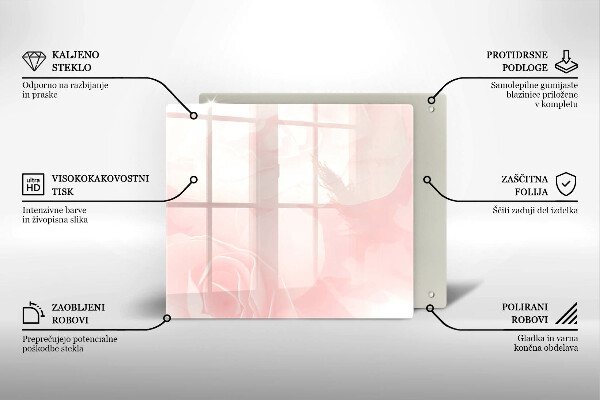 Protection plaque induction Fond de roses pastel