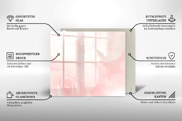 Protection plaque induction Fond de roses pastel