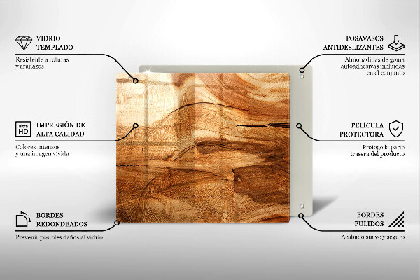 Protection plaque induction Texture de planche de bois