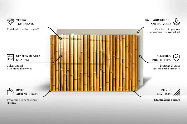 Protection plaque induction Bambou bohème nature