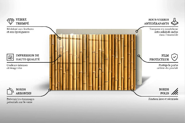 Protection plaque induction Bambou bohème nature