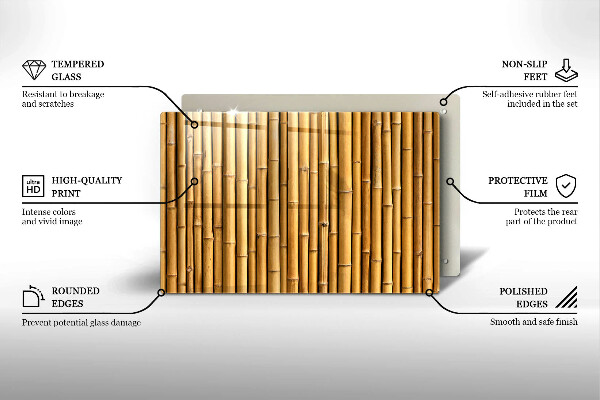 Protection plaque induction Bambou bohème nature