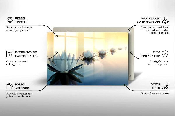 Protection plaque induction Fleurs de lys sur l'eau