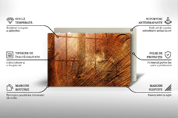 Protection plaque induction Grain de bois de l'arbre